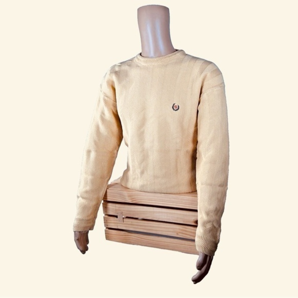 Chaps RL Men’s Sweater Hand Framed Pullover Knit Cotton Fisherman